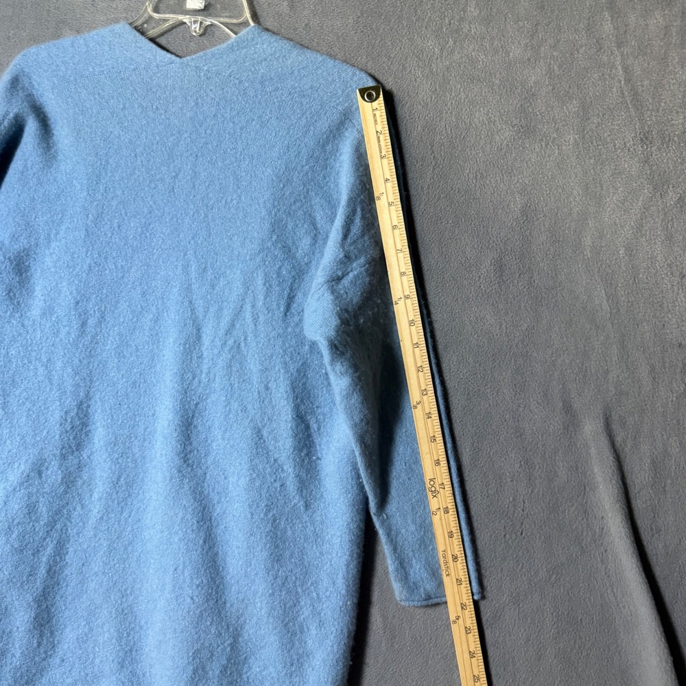 Van Winkle & Co 100% Cashmere Longline Open Cardigan Duster Blue XL - Picture 7 of 7